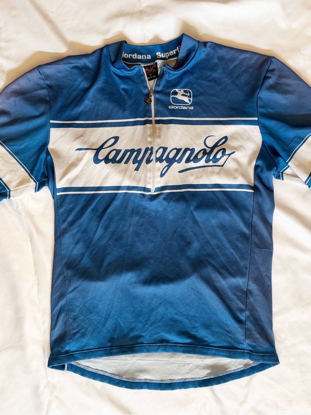 Vintage Blue Campagnolo Cycling Jersey